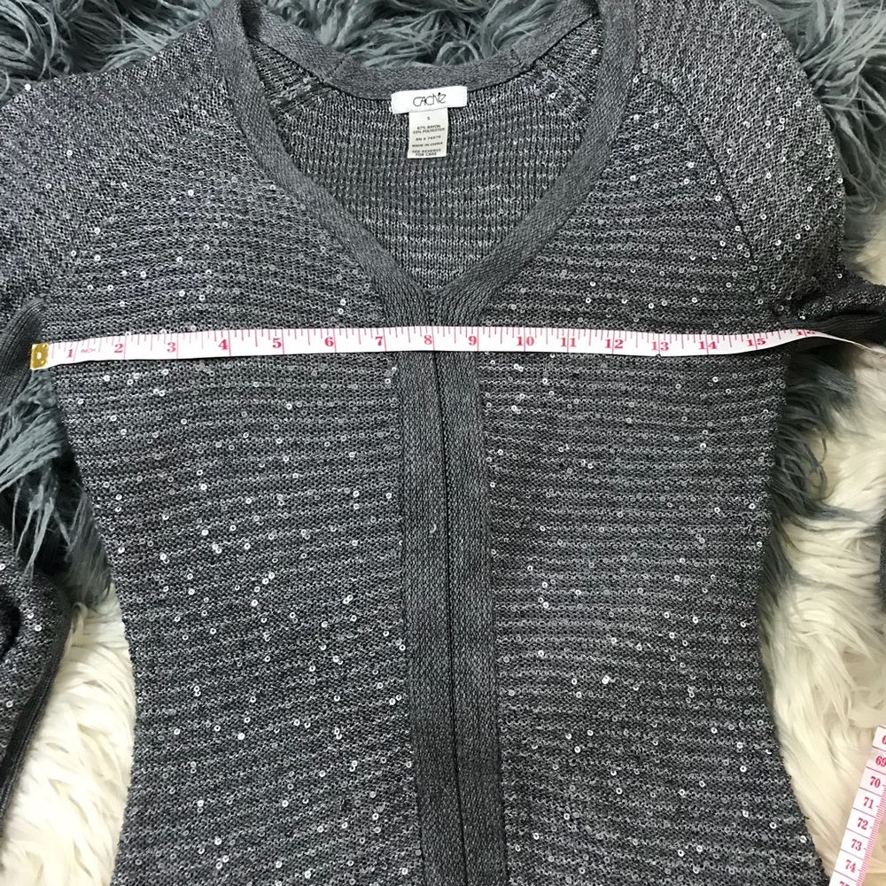 Cache silver sequin sweater - Picture 6 of 6